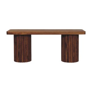 Brown Textured Storage Bench - Nora Lane Home furniture - Solid wood - 47.24 x 17.72 x 15.75 in