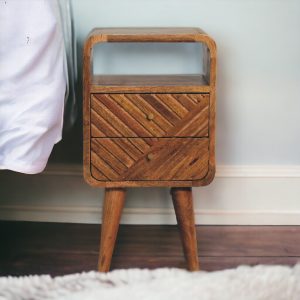 Brown Storage Nightstand - Nora Lane Home furniture - Solid wood - 15.75 x 15.75 x 17.72 in