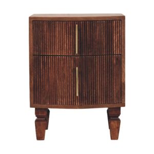 Brown Storage Nightstand - Nora Lane Home furniture - Solid wood - 19.7 x 20.5 x 19.7 in