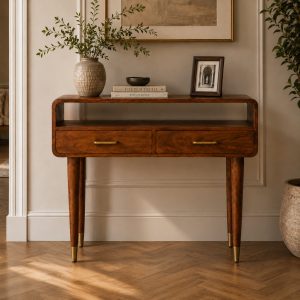 Brown Console Table - Nora Lane Home furniture - Solid wood - 39.37 x 17.72 x 13.78 in