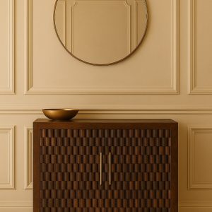 Brown Storage Sideboard - Nora Lane Home furniture - Solid wood - 17.7 x 37.4 x 31.5 in