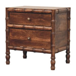 Brown Storage Nightstand - Nora Lane Home furniture - Solid wood - 19.7 x 25.6 x 26.8 in