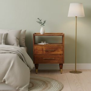 Brown Storage Cabinet - Nora Lane Home furniture - Solid wood - 21.65 x 17.72 x 21.65 in