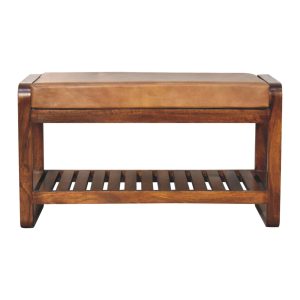 Brown Storage Bench - Nora Lane Home furniture - Solid wood - 17.72 x 35.43 x 21.65 in