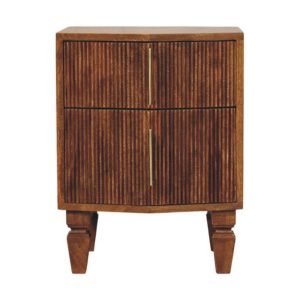 Brown Storage Nightstand - Nora Lane Home furniture - Solid wood - 19.7 x 20.5 x 19.7 in