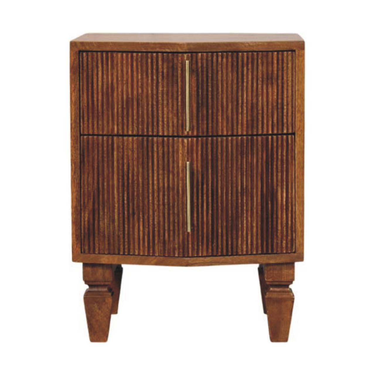 Brown Storage Nightstand - Nora Lane Home furniture - Solid wood - 19.7 x 20.5 x 19.7 in