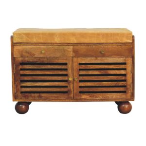Brown Storage Bench - Nora Lane Home furniture - Solid wood - 37 x 20 x 21 in