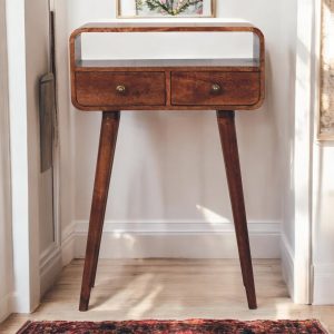 Brown Storage Console Table - Nora Lane Home furniture - Solid wood - 15.75 x 27.56 x 17.72 in