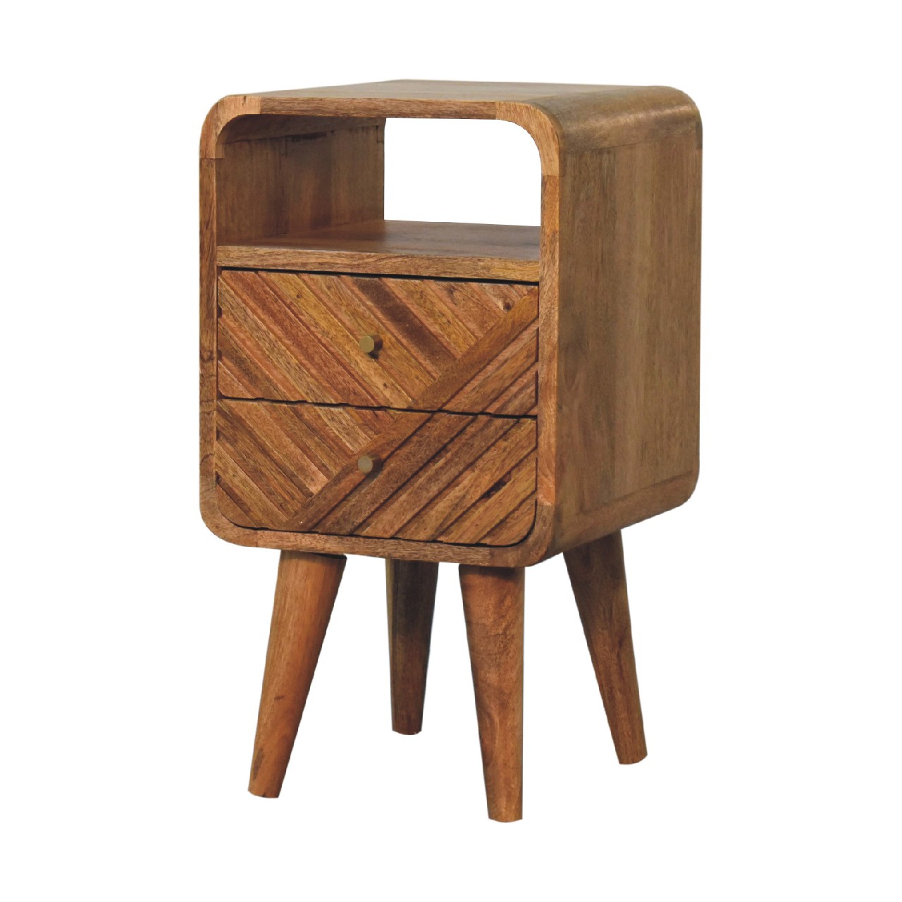 Brown Storage Nightstand - Nora Lane Home furniture - Solid wood - 15.75 x 15.75 x 17.72 in