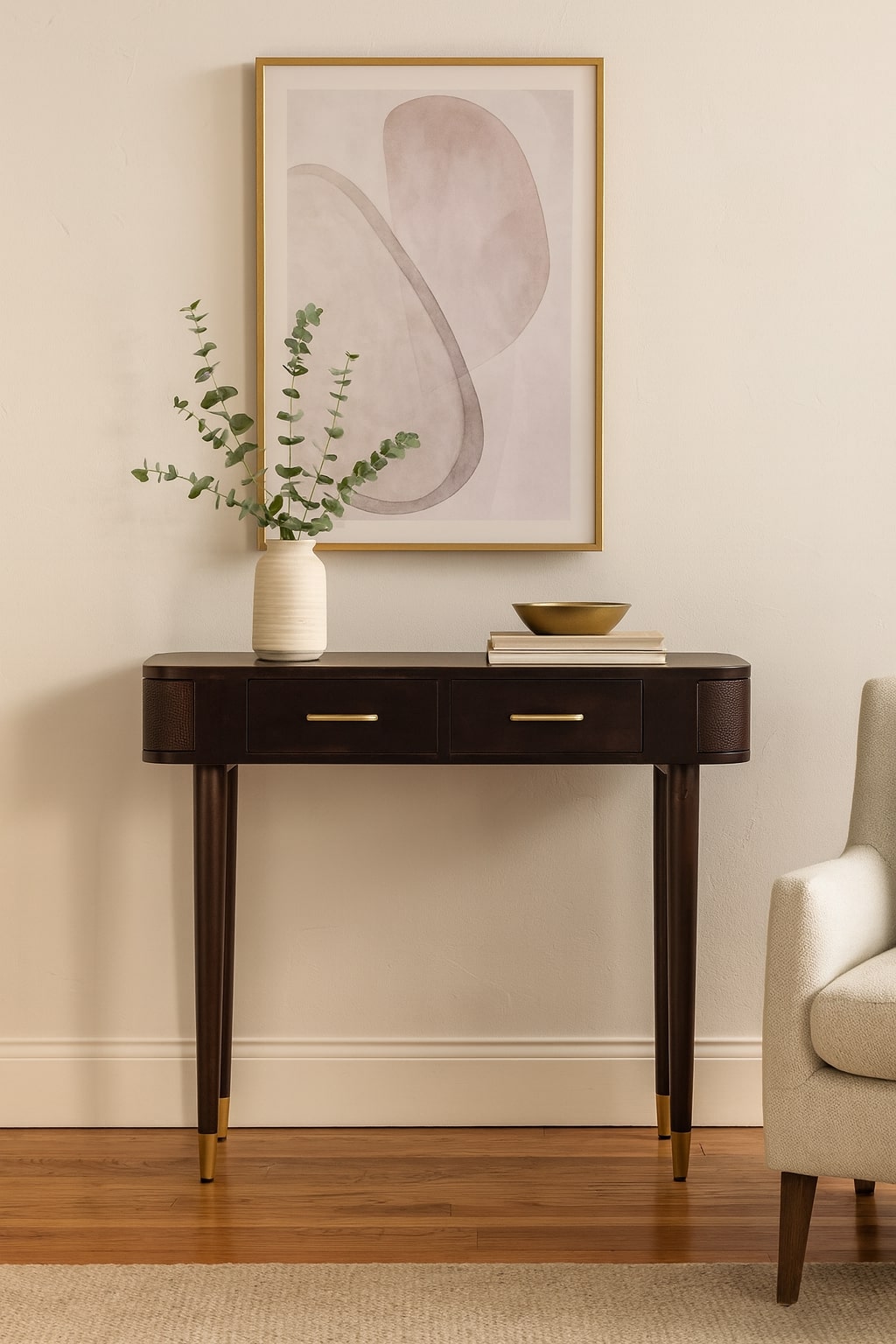 Brown Storage Console Table - Nora Lane Home furniture - Solid wood - 17.7 x 39.4 x 13.8 in