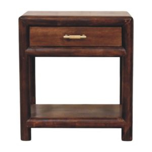 Walnut Storage Nightstand - Nora Lane Home furniture - Solid wood, Walnut finish - 21.65 x 17.72 x 23.62 in