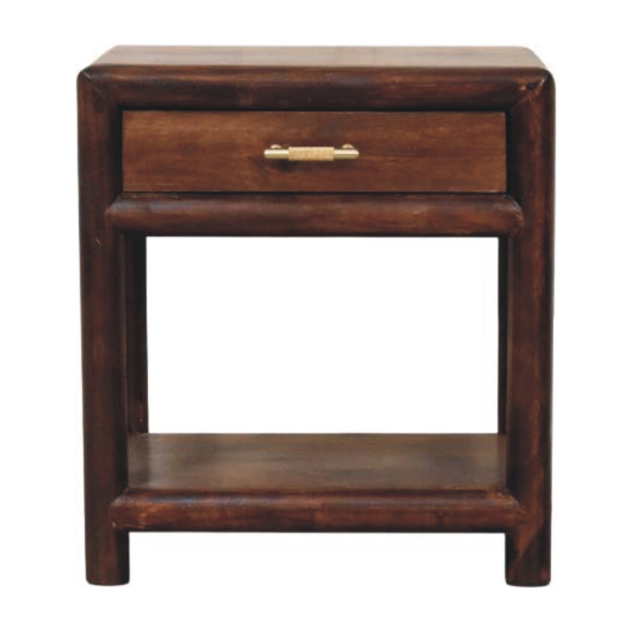 Walnut Storage Nightstand - Nora Lane Home furniture - Solid wood, Walnut finish - 21.65 x 17.72 x 23.62 in