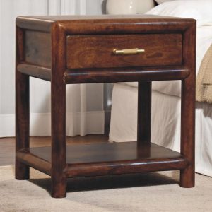 Brown Storage Cabinet - Nora Lane Home furniture - Solid wood, Metal accent - 21.65 x 17.72 x 23.62 in