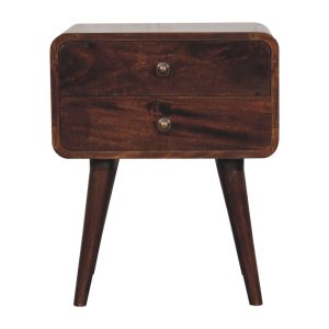Walnut Storage Nightstand - Nora Lane Home furniture - Solid wood, Walnut finish - 15.75 x 19.68 x 14.96 in