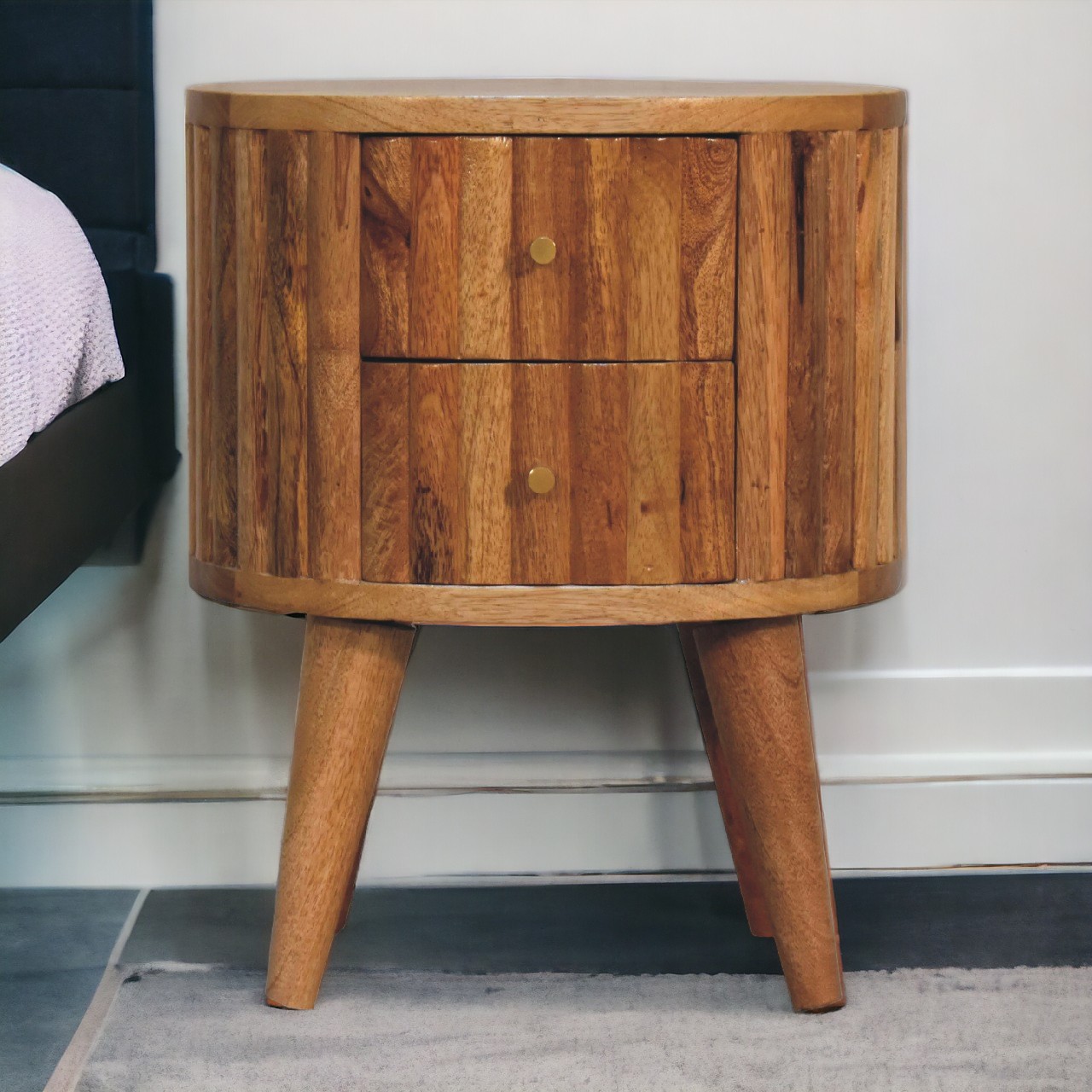 Brown Storage Nightstand - Nora Lane Home furniture - Solid wood - 18.11 x 15.75 x 13.78 in