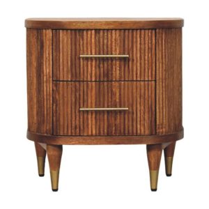 Brown Storage Nightstand - Nora Lane Home furniture - Solid wood - 19.7 x 25.6 x 19.7 in