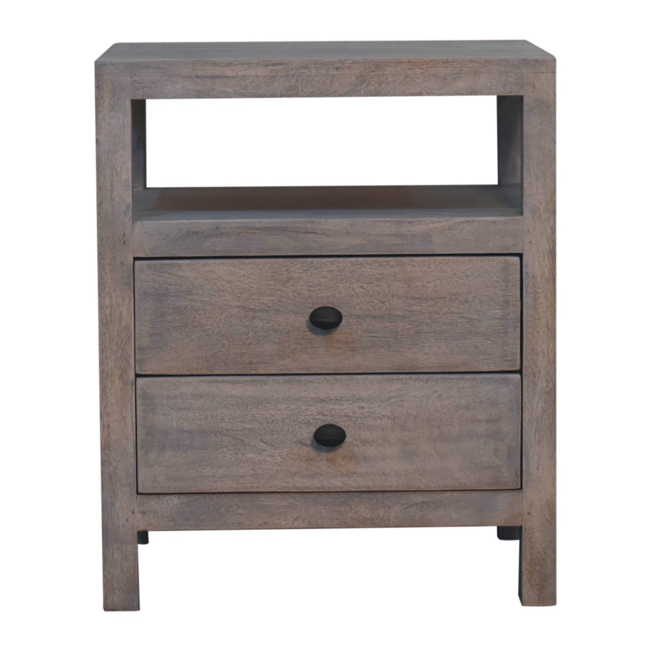 Brown Storage Nightstand - Nora Lane Home furniture - Solid wood - 23.62 x 19.69 x 27.56 in