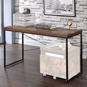 Natural Wood Adjustable Desk - Nora Lane Home furniture - Metal accent - 51 x 26 x 4 in