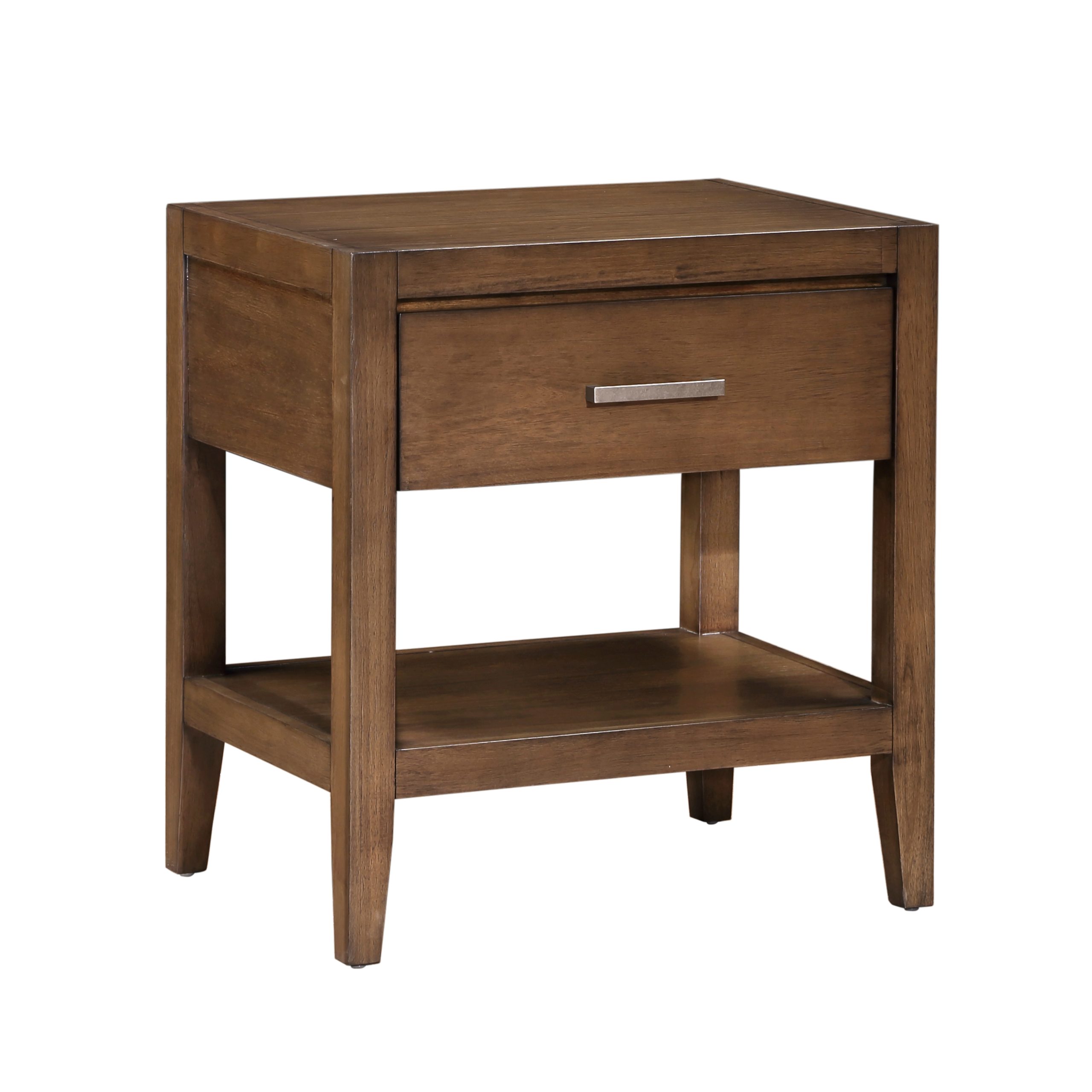 Brown Wood Storage Nightstand - Nora Lane Home furniture - 27.5 x 21.75 x 30.5 in