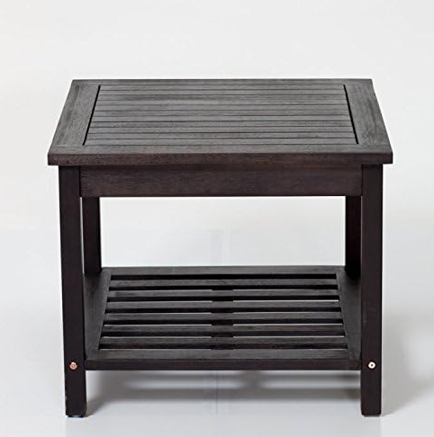 Brown Eucalyptus Storage Outdoor Tables - Nora Lane Home furniture - 25 x 24 x 6 in