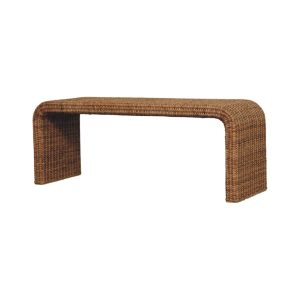 Rattan Storage Bench - Nora Lane Home furniture - Solid wood, Rattan detail - 51.97 x 18.5 x 22.05 in