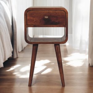 Brown Storage Nightstand - Nora Lane Home furniture - Solid wood - 15.75 x 15.75 x 13.78 in