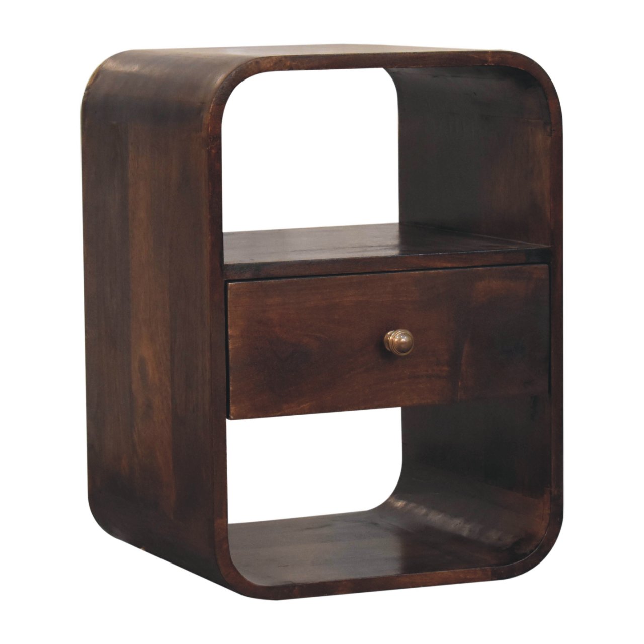 Walnut Storage Nightstand - Nora Lane Home furniture - Solid wood, Walnut finish - 17.72 x 19.69 x 25.59 in