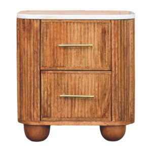 Brown Storage Nightstand - Nora Lane Home furniture - Solid wood - 21.65 x 17.72 x 20.47 in