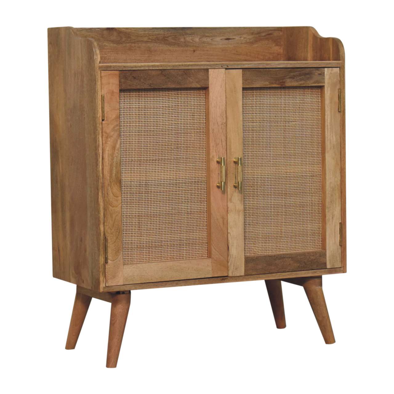 Brown Storage Cabinet - Nora Lane Home furniture - Solid wood, Rattan detail - 33.46 x 17.72 x 31.5 in