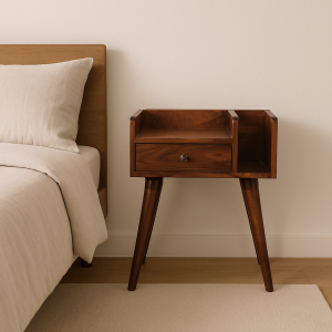 Brown Storage Cabinet - Nora Lane Home furniture - Solid wood, Metal accent - 17.72 x 21.65 x 13.78 in