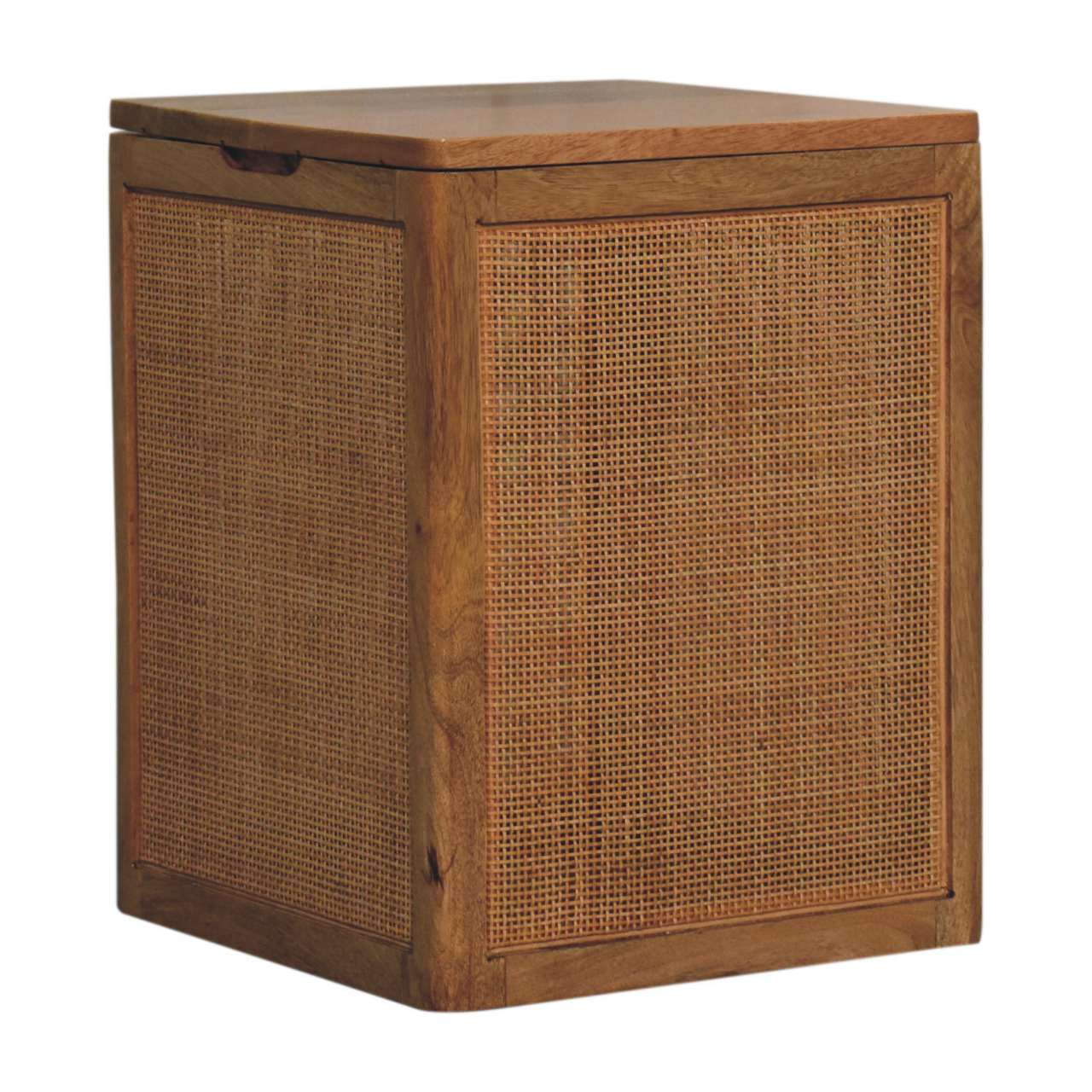 Brown Storage Bench - Nora Lane Home furniture - Solid wood, Rattan detail - 17.72 x 17.72 x 18.5 in