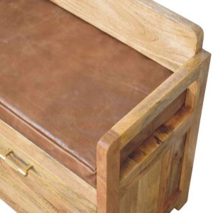 Natural Wood Storage Bench - Nora Lane Home furniture - Solid wood - 43 x 18 x 26 in