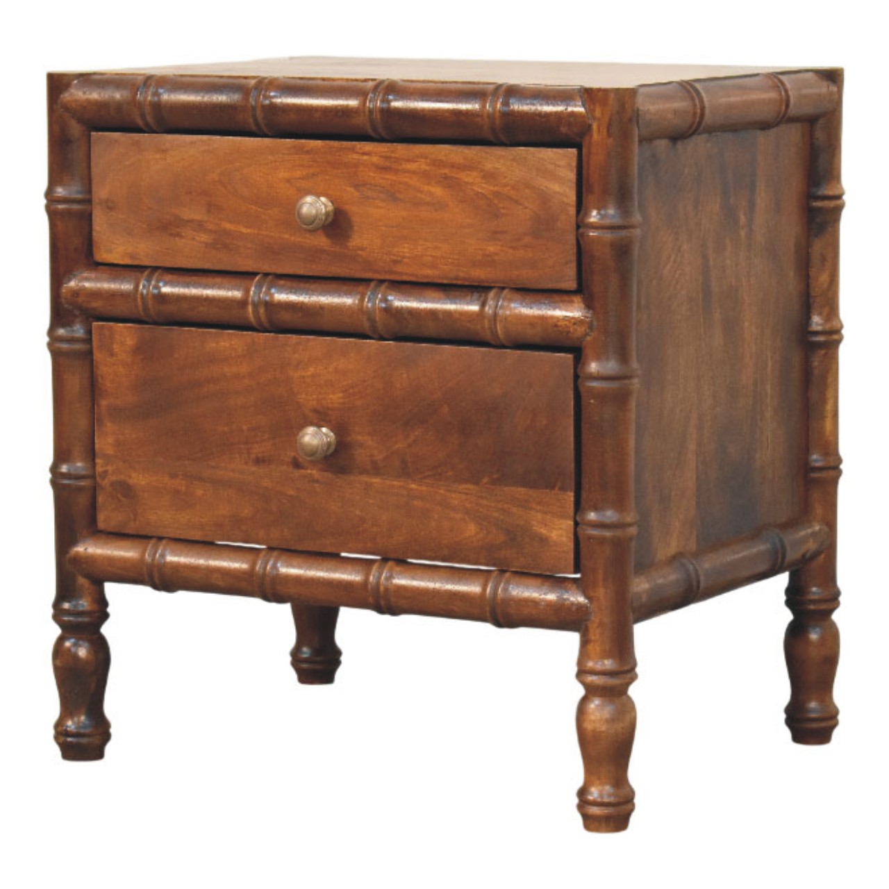 Brown Storage Nightstand - Nora Lane Home furniture - Solid wood - 25.59 x 19.69 x 26.77 in