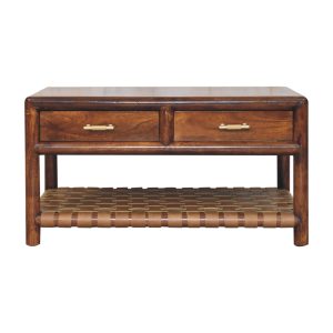 Brown Storage Console Table - Nora Lane Home furniture - Solid wood, Metal accent - 37.4 x 25.59 x 21.65 in