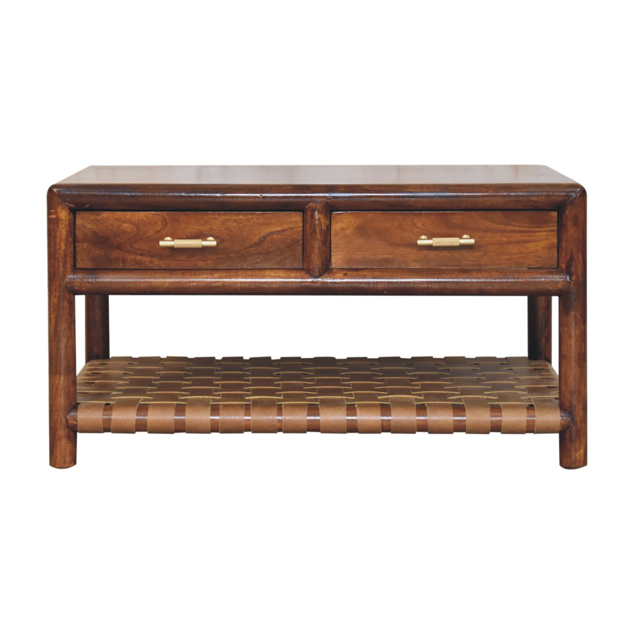 Brown Storage Console Table - Nora Lane Home furniture - Solid wood, Metal accent - 37.4 x 25.59 x 21.65 in