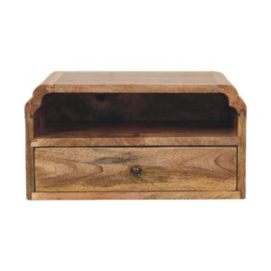Beige Solid Wood Floating Nightstand - Nora Lane Home furniture - Solid wood - 21.65 x 16.54 x 13.39 in
