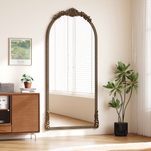 Antique Gold Round Wall Mirror - Nora Lane Home furniture - Metal accent, Glass detail - 76.97 x 3.94 x 37.6 in