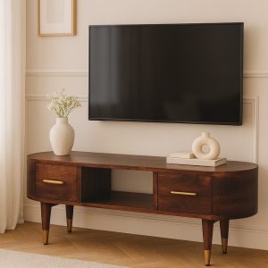 Brown Storage TV & Entertainment Furniture - Nora Lane Home furniture - Solid wood - 15.7 x 43.3 x 3.9 in