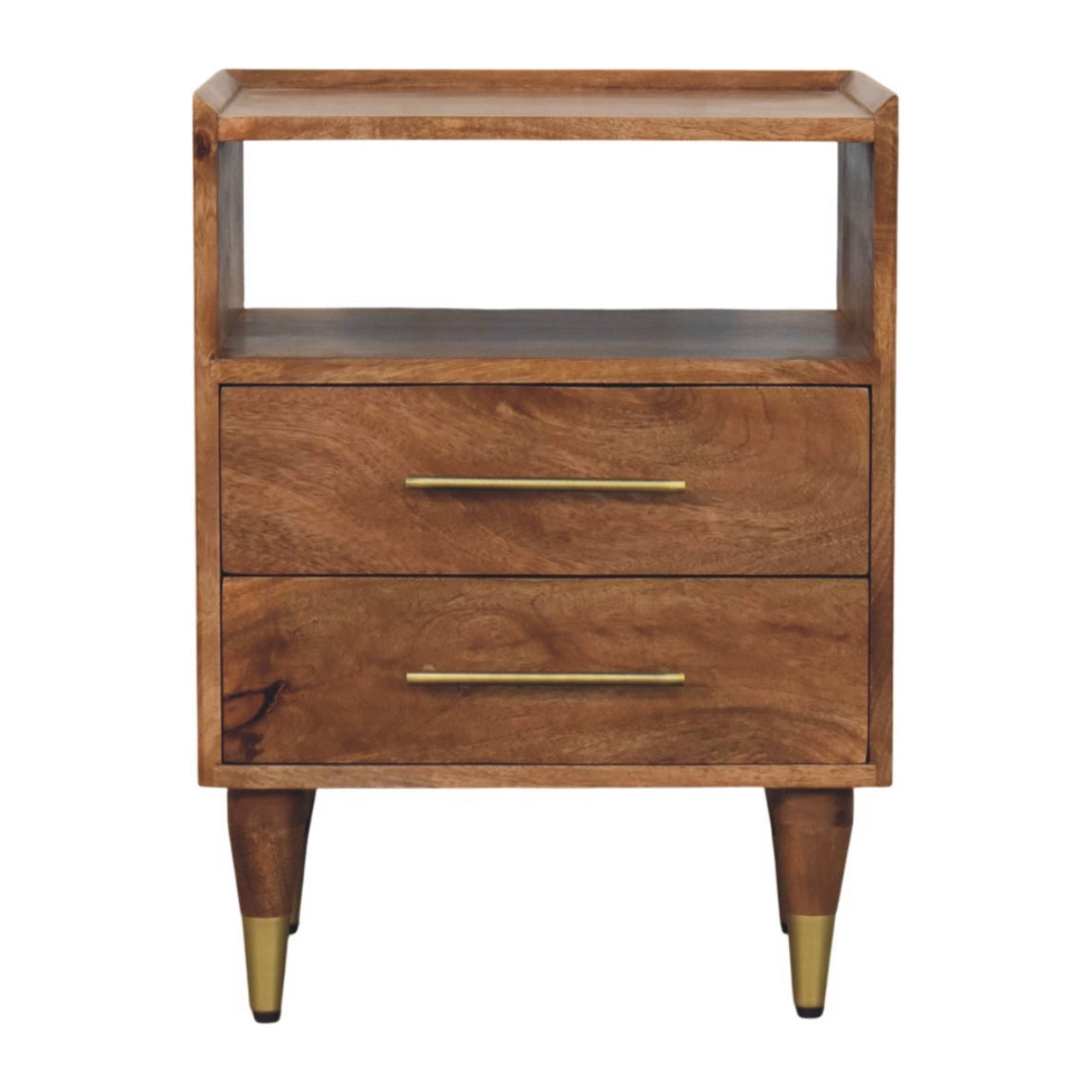 Brown Storage Nightstand - Nora Lane Home furniture - Solid wood - 21.65 x 17.72 x 21.65 in