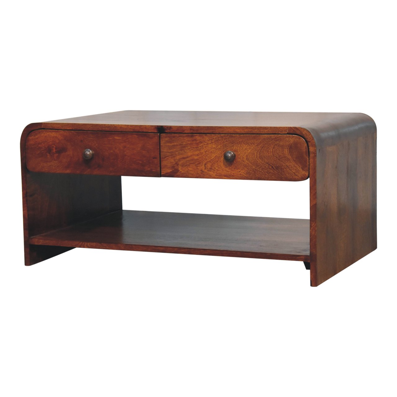 Brown Storage Coffee Table - Nora Lane Home furniture - Solid wood - 37.4 x 25.59 x 19.69 in