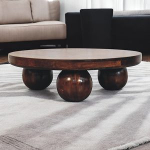 Walnut Tables - Nora Lane Home furniture - Solid wood, Walnut finish - 35.43 x 35.43 x 12.99 in