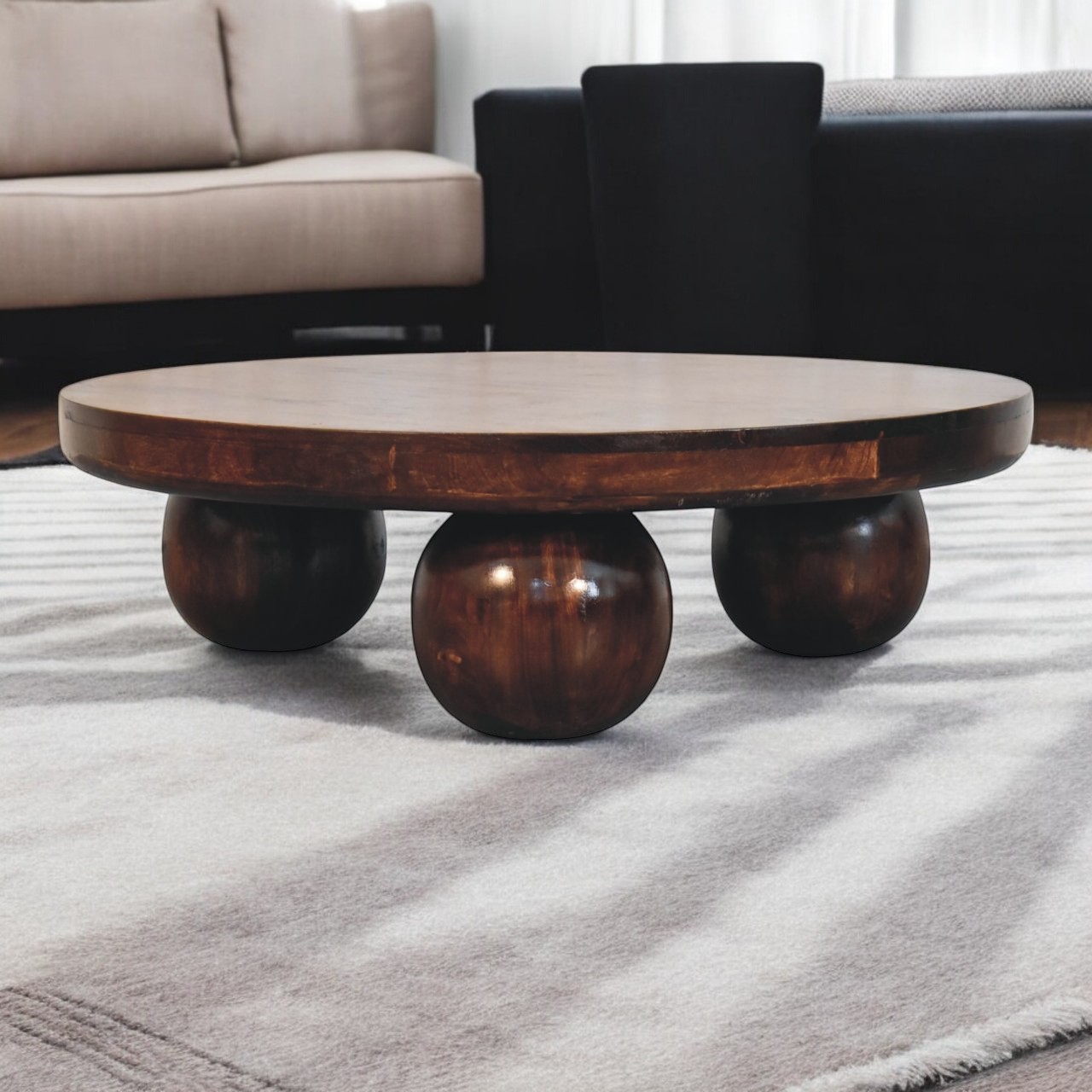 Walnut Tables - Nora Lane Home furniture - Solid wood, Walnut finish - 35.43 x 35.43 x 12.99 in
