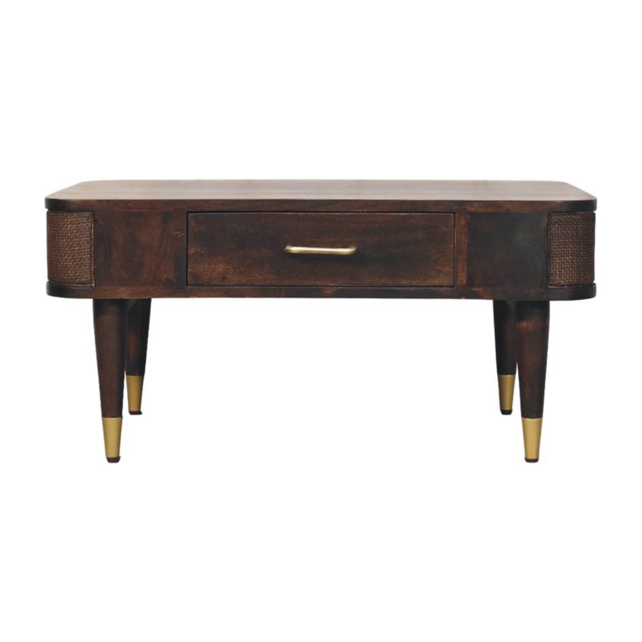Brown Storage Coffee Table - Nora Lane Home furniture - Solid wood - 25.6 x 37.4 x 13.8 in
