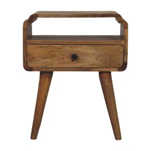 Natural Wood Storage Nightstand - Nora Lane Home furniture - Solid wood, Metal accent - 21.65 x 17.72 x 13.78 in