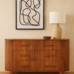 Natural Wood Storage Cabinet - Nora Lane Home furniture - Solid wood - 17.7 x 57.1 x 32.3 in