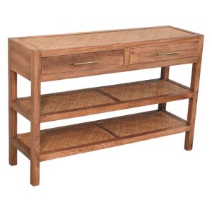 Brown Storage Tables - Nora Lane Home furniture - Solid wood - 17.7 x 51.2 x 35.4 in
