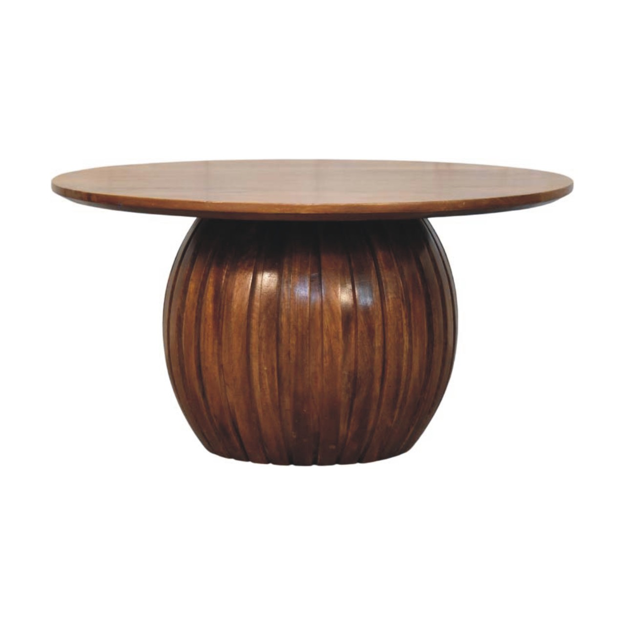 Brown Textured Round Coffee Table - Nora Lane Home furniture - Solid wood - 35 x 35 x 20 in
