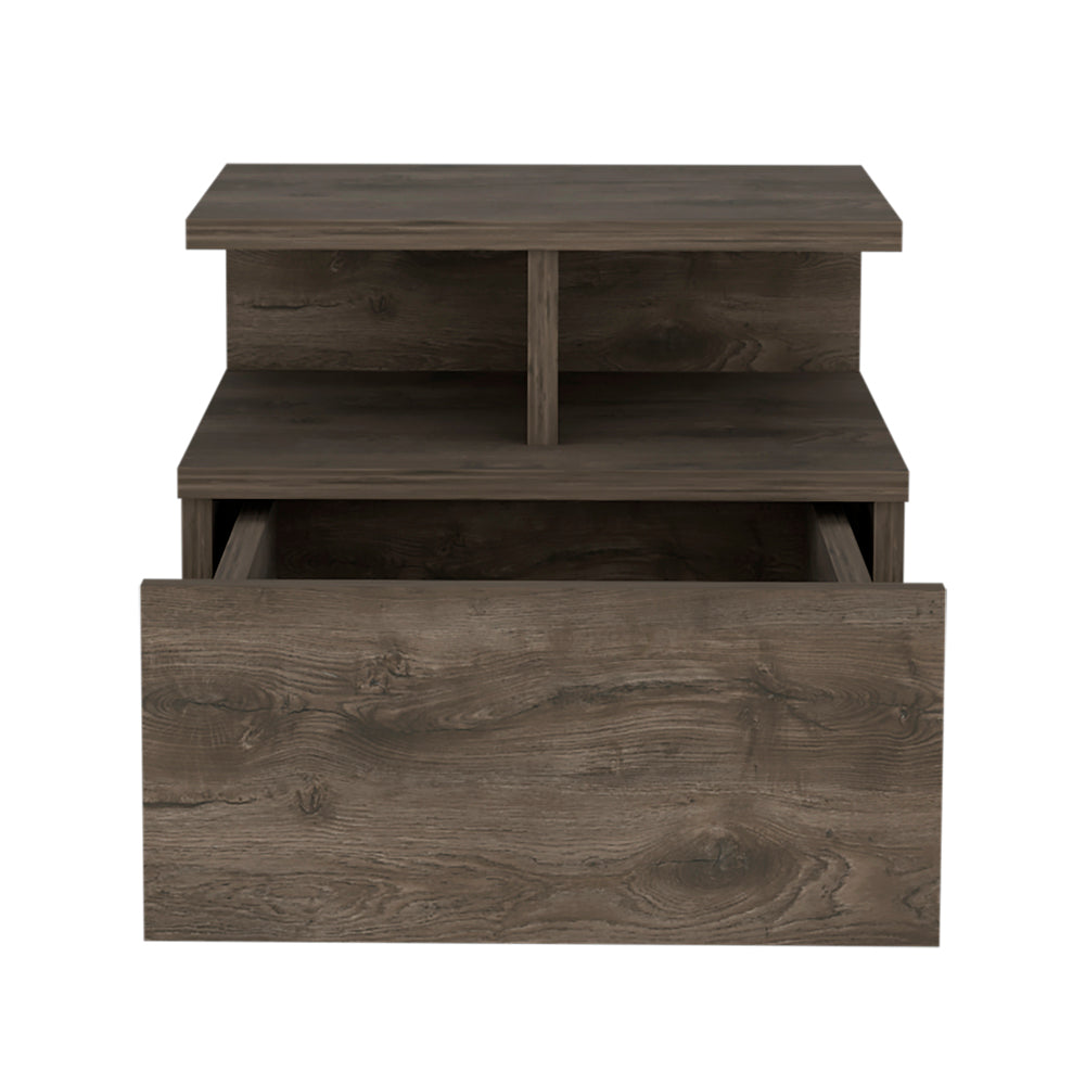 Walnut Storage Floating Nightstand - Nora Lane Home furniture - Walnut finish - 17.71 x 17.32 x 3.94 in