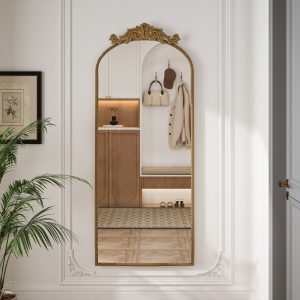 Bronze Wall Mirror - Nora Lane Home furniture - Metal accent, Glass detail - 62.8 x 27.36 x 3.54 in