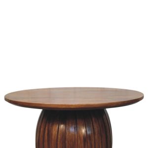 Brown Textured Round Coffee Table - Nora Lane Home furniture - Solid wood - 35 x 35 x 20 in